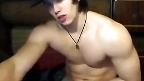 Hot muscle young man cum