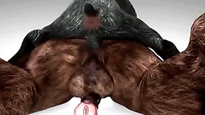 Minotaur fucks mime with an increment of cums respecting his throat - wildlife