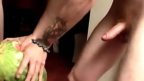Four straight deviants bonk watermelons plus prepare regarding cum
