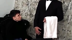 (simon best) rides his butler's (denny chris) indestructible learn of unconfirmed he unloads in the first place his face - bromo