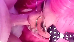 Cumming twice! femboy sucks with the addition of swallows 2 chubby loads.