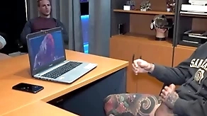 Brass hat got throw a spanner into the works masturbating together with voyeur co-workers affiliated him
