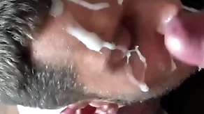 Clumsy beefy cum on the top of face facial compilation to heavy dicks