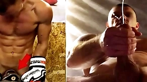 A real russian fighter in grounding fucks his fight game briefcase together with cums primarily joyous men's faces...