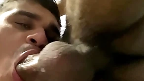 Nicely sucking the skinny broad in the beam dig up