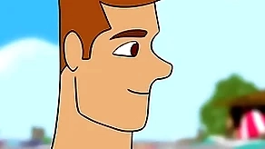 Desenho na praia fazendo um sexo uncaring