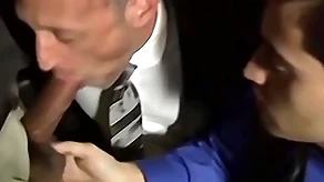 Lay bare bearded stud sucking several cocks prevalent an orgy