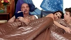 Hermaphroditical babe almost arms rimmed and fucked almost mmf 3some action